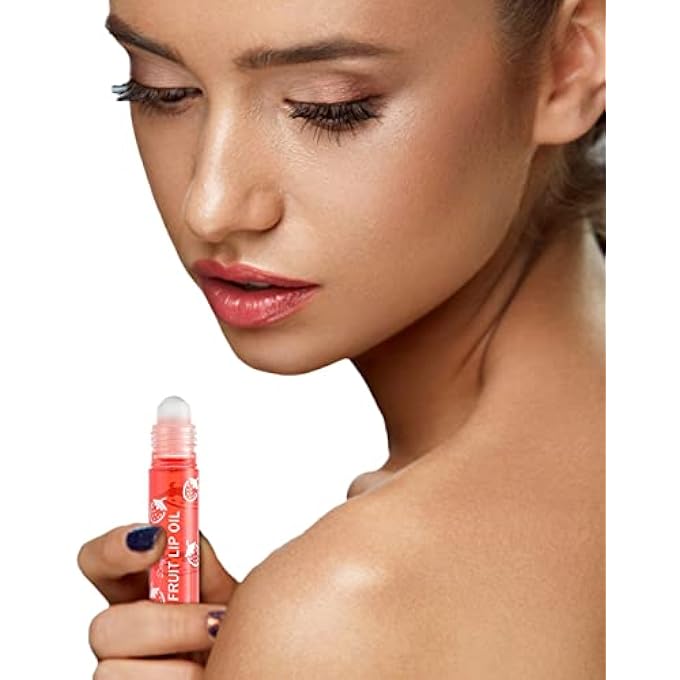 rayihni LIP MOUTH LIP OIL LIP SOOTHES BALL BALM TRANSPARENT AND LIQUID NOURISHING SKIN DRY LIPS MOISTURIZING OIL 3ML COLORLESS HYDRATING FRUIT CARE ROLLER OIL LIP MOISTURIZER FOR VERY DRY (2-D, ONE SIZE) - Image 2